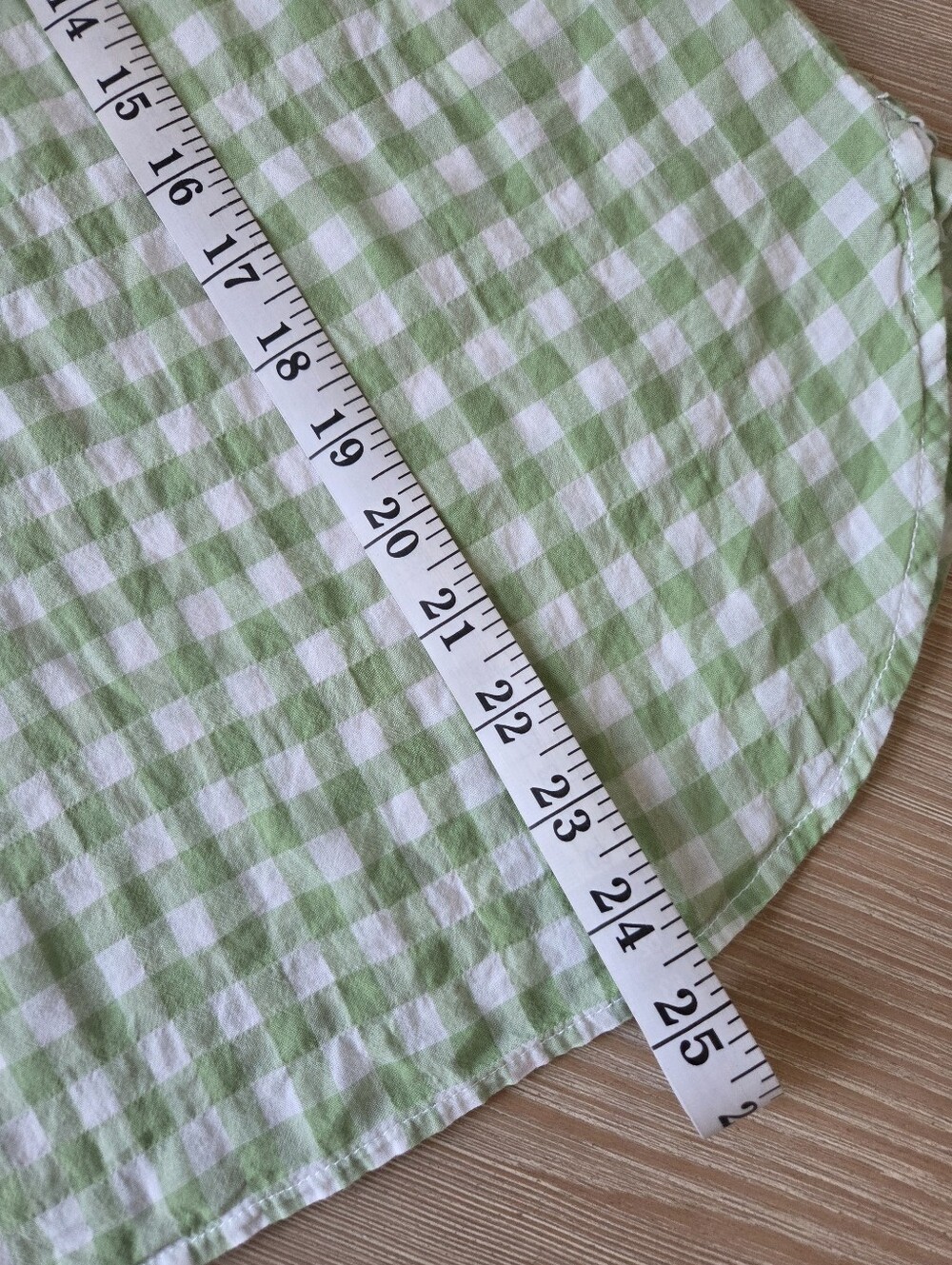 J. Crew Classic Fit Ruffle Popover Green Gingham Blouse Womens Size 00 - Picture 4 of 8